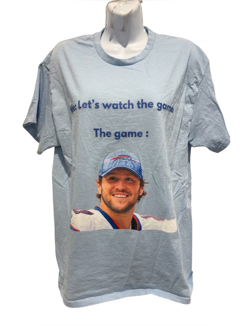 BUFFALO BILLS JOSH ALLEN Short Sleeve Tshirt Light Blue Size Large